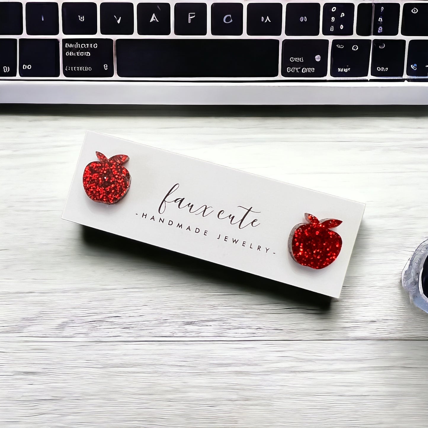 Apple Glitter Studs