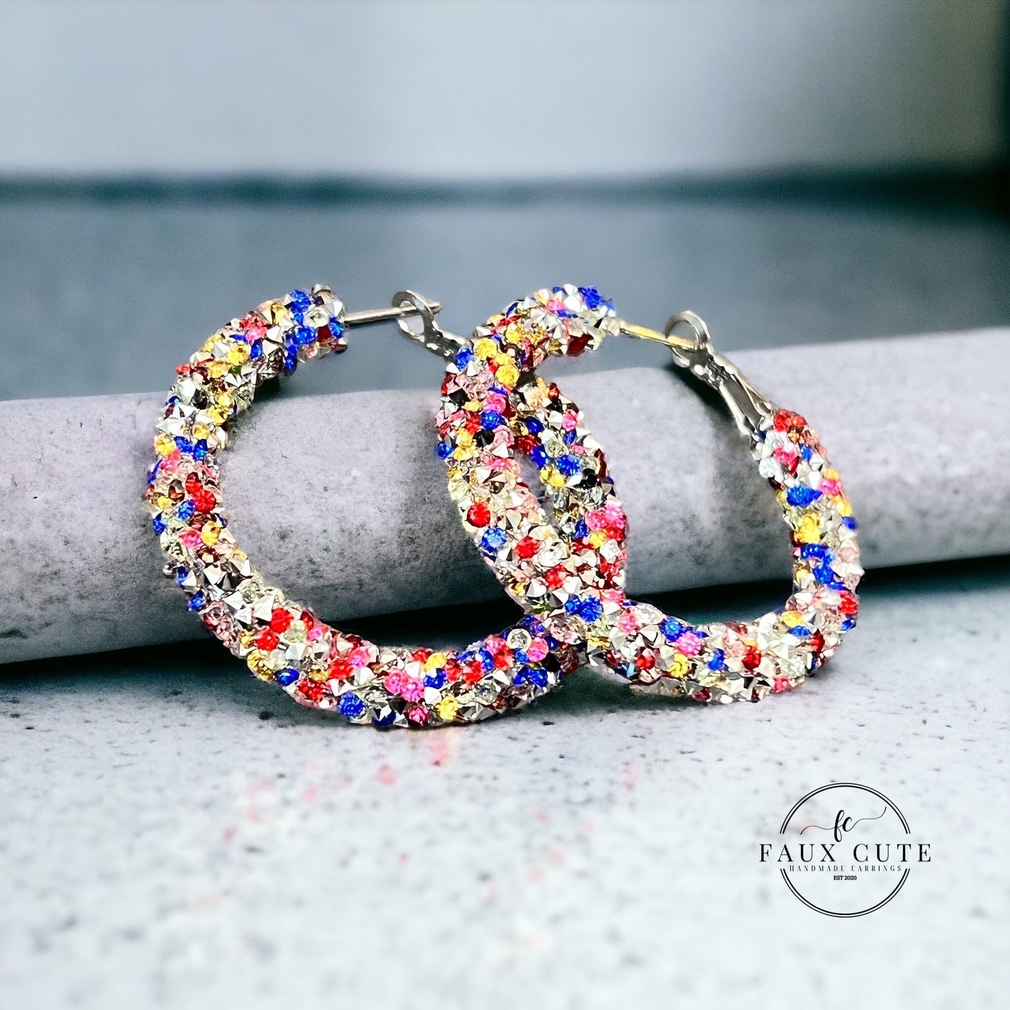 Party In the USA Crystal Hoops