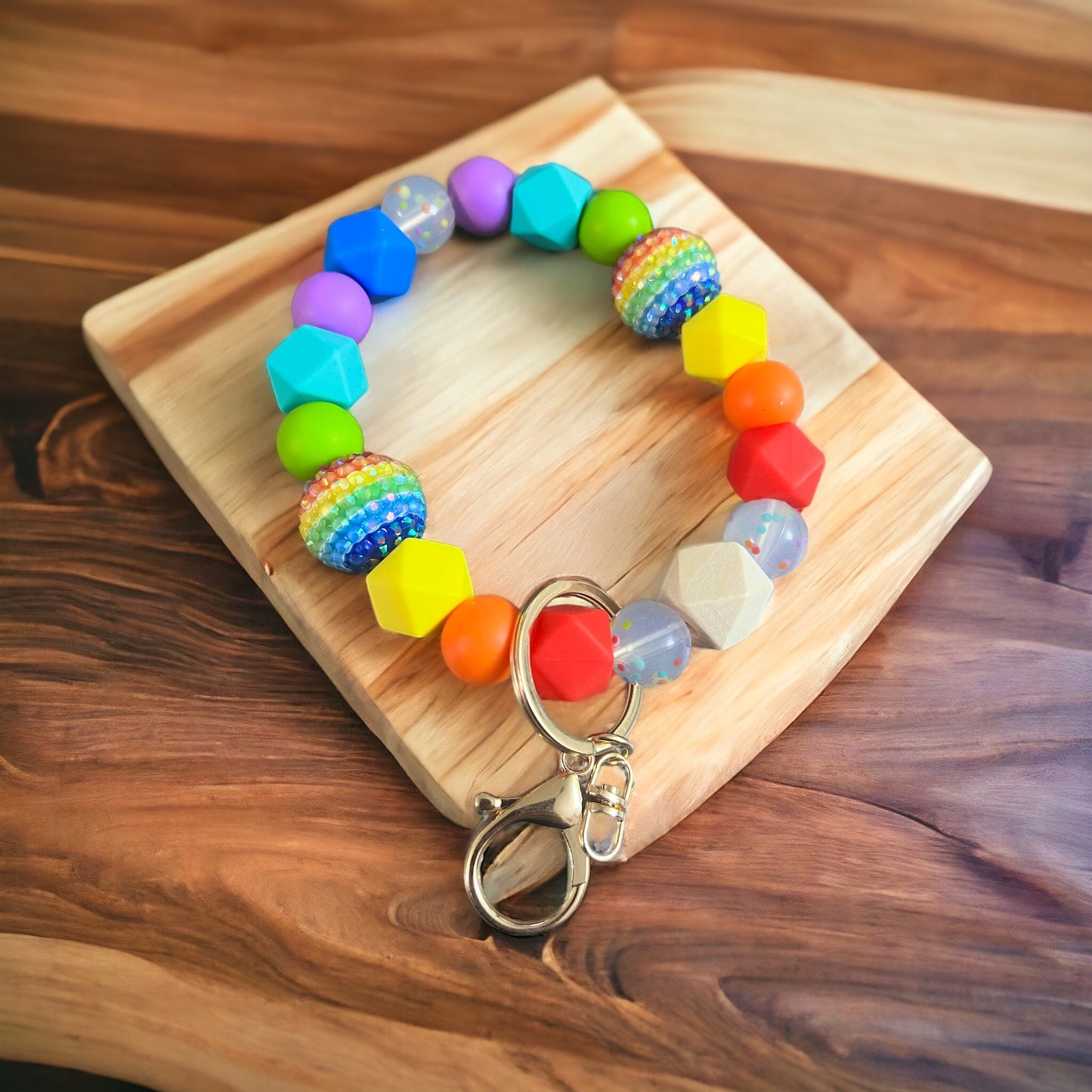 Rainbow Keychain Wristlet