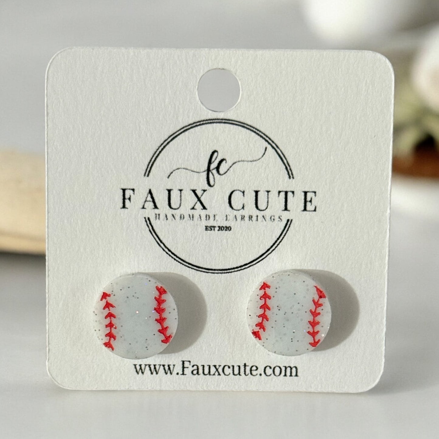 Glitter Baseball studs (pre-order)