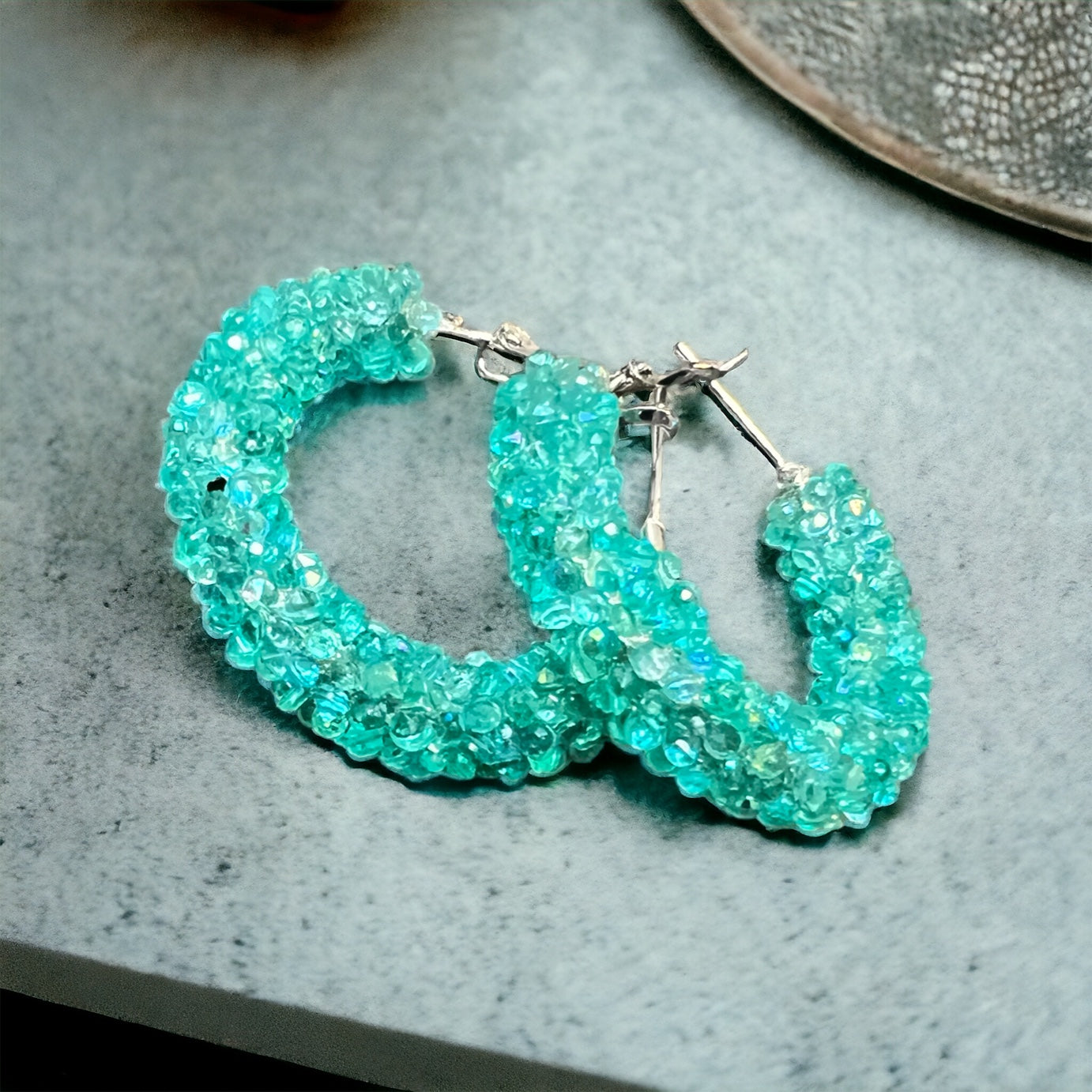 Turquoise Chunky Hoops