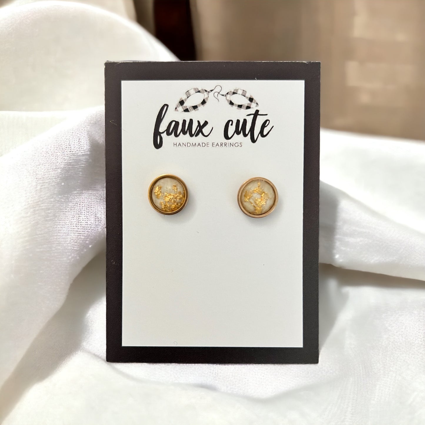 Gold Flake Stud Earrings