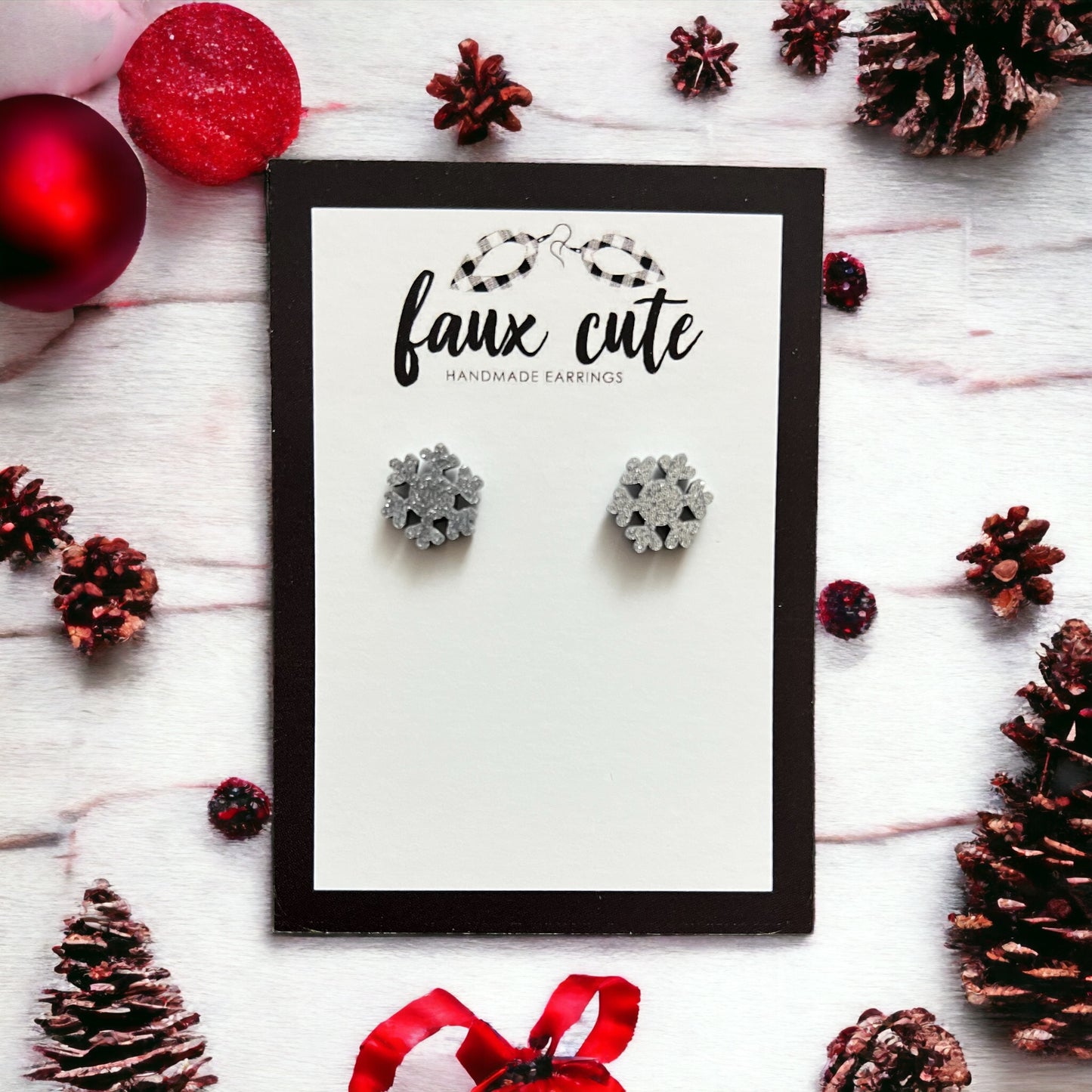 Silver Snowflake Stud Earrings