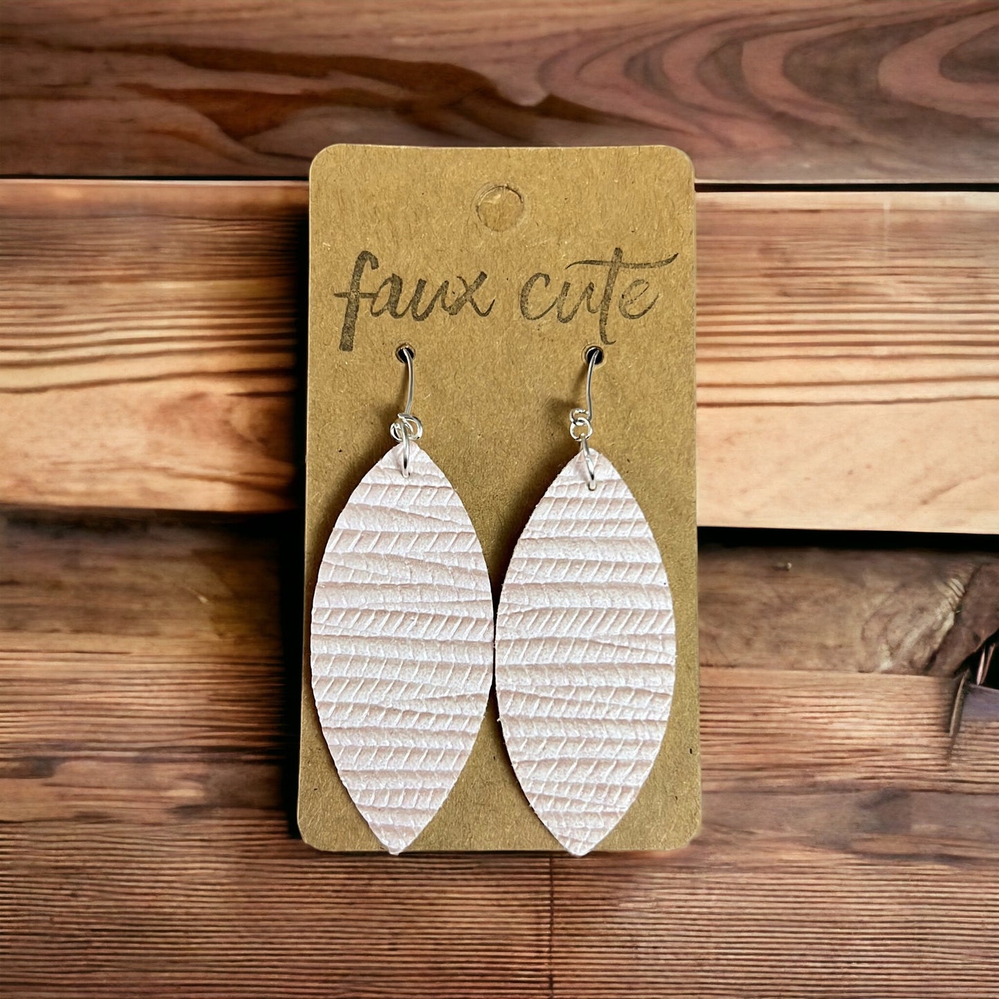 Beige textured faux leather