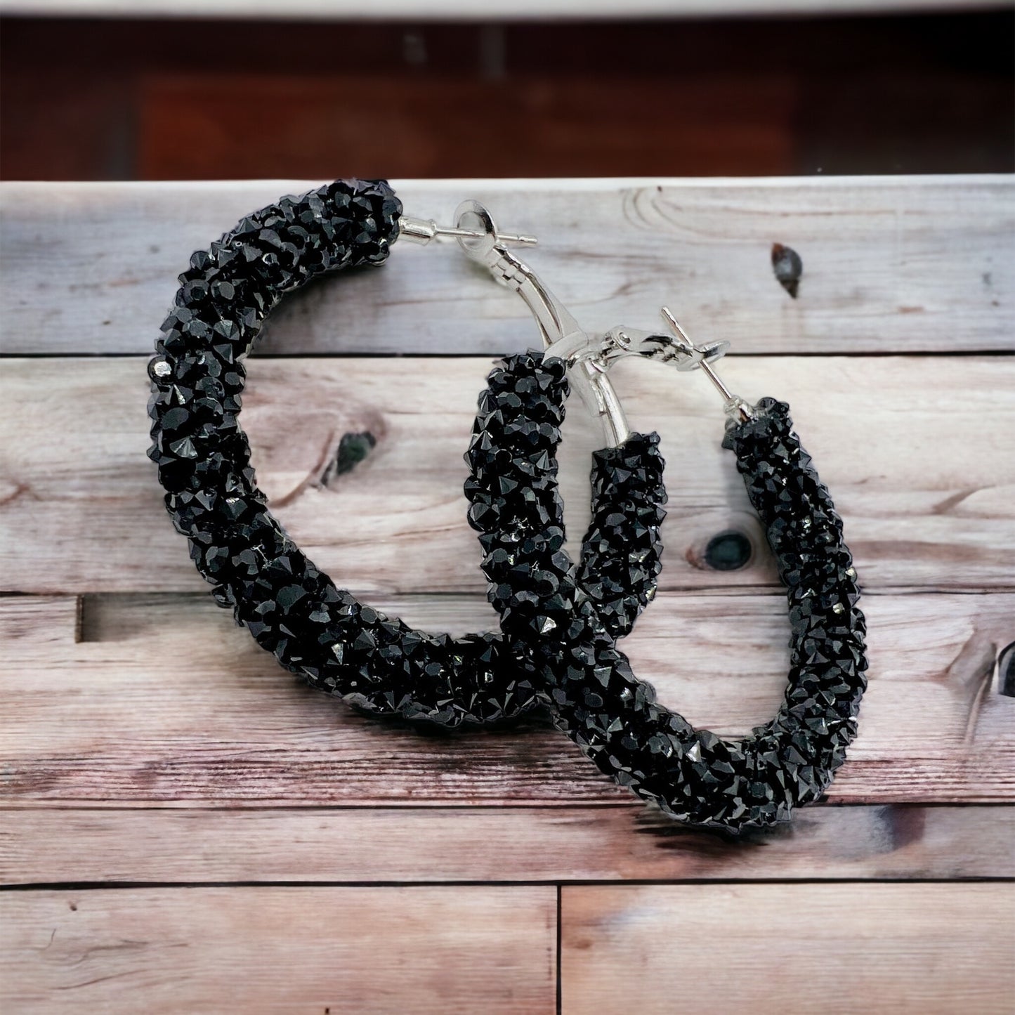 Black Chunky Hoops