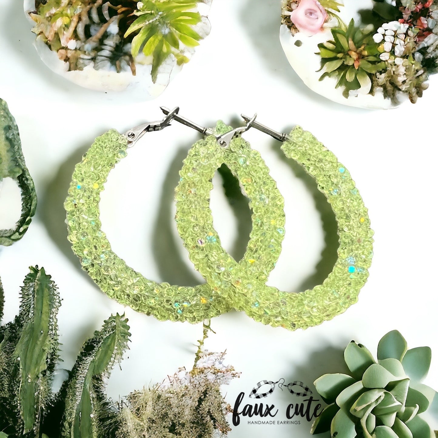 Shear Lime Green Hoops