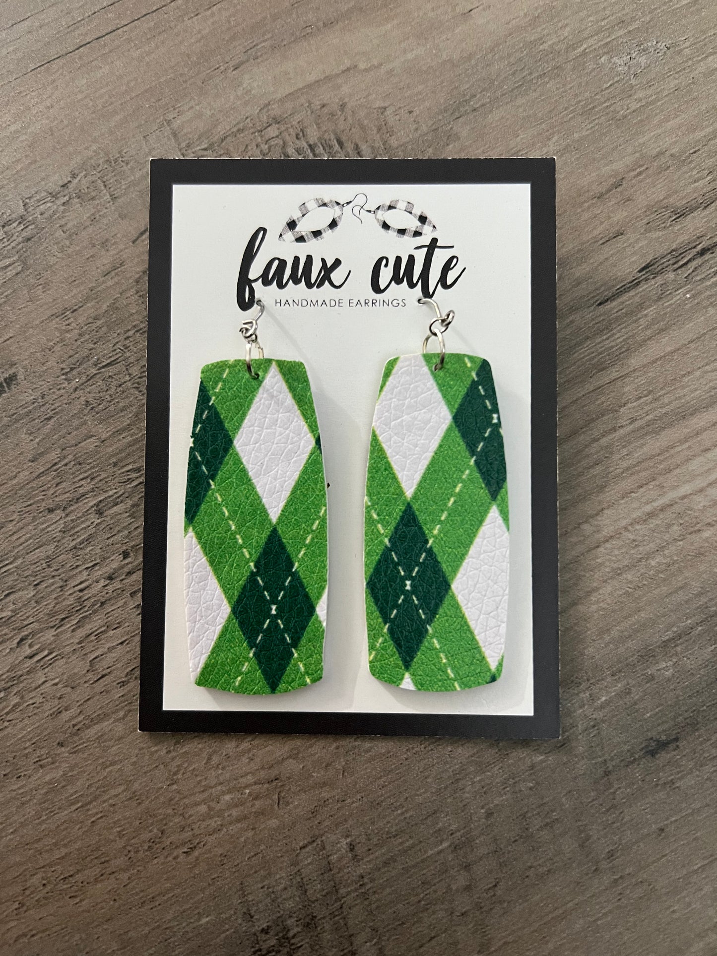 Green Plaid Earrings
