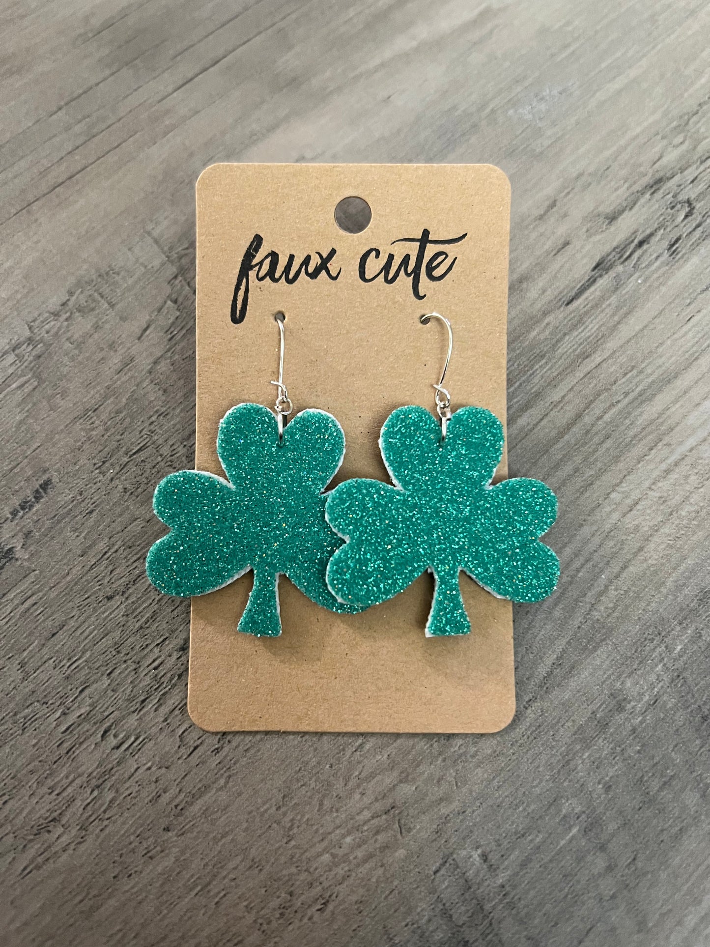 Fine glitter shamrock earrings