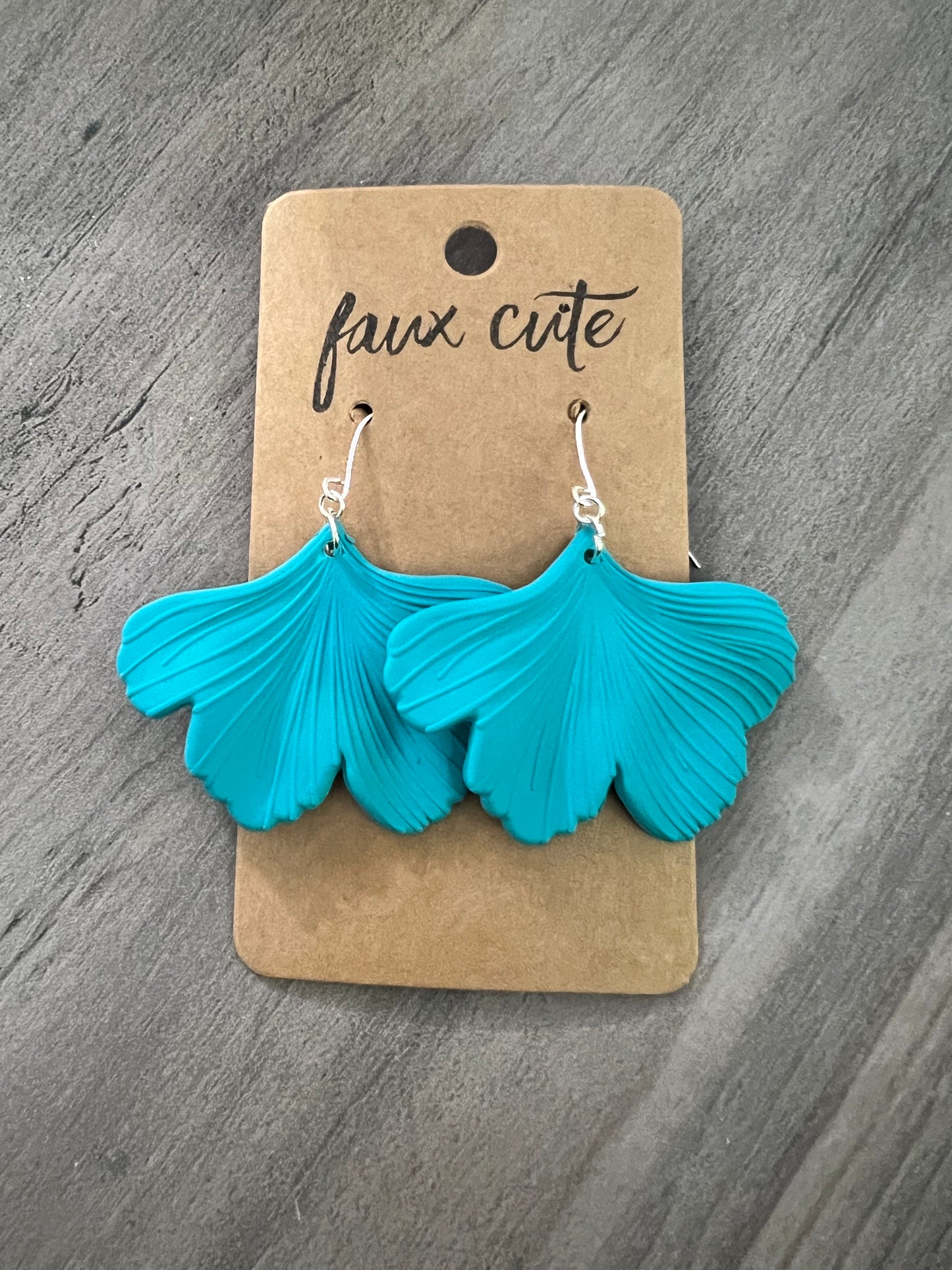 Aqua blue Acrylic Fan Earrings