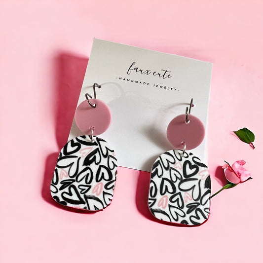 Graffiti Heart Earrings