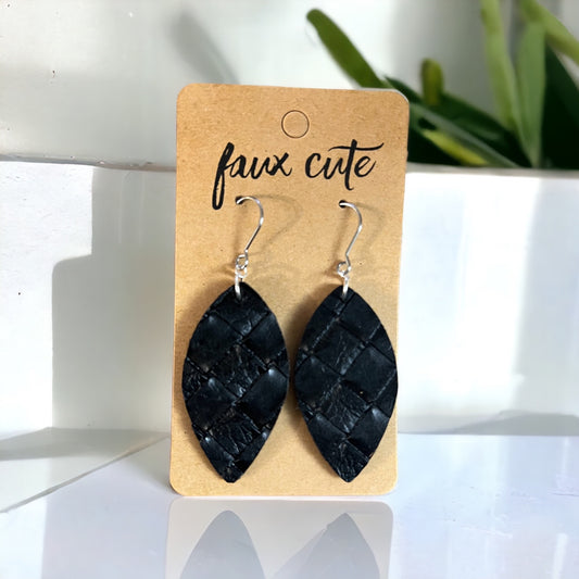 Black textured earrings