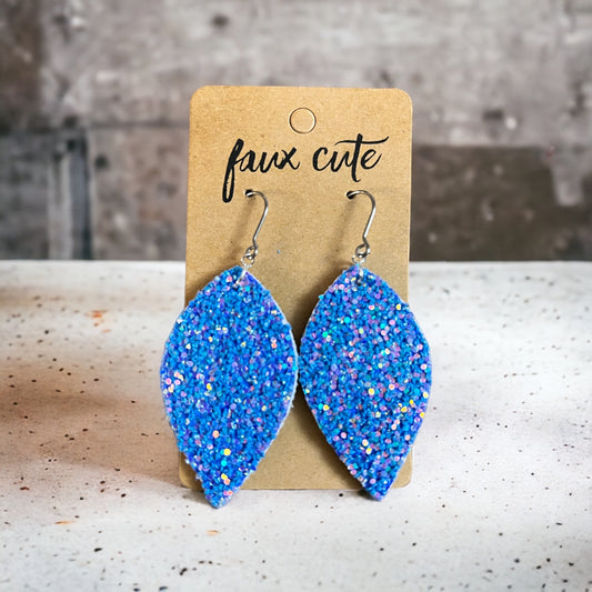 Light Blue Glitter Earrings