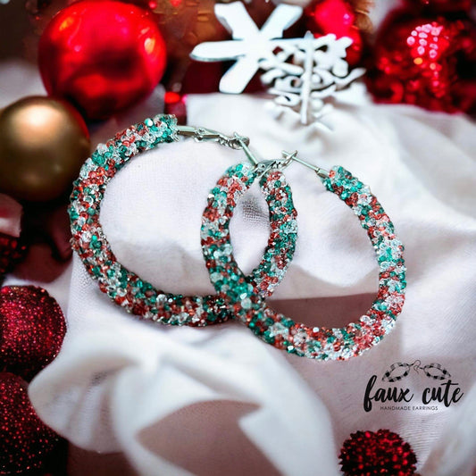 Christmas Mix Chunky Hoops