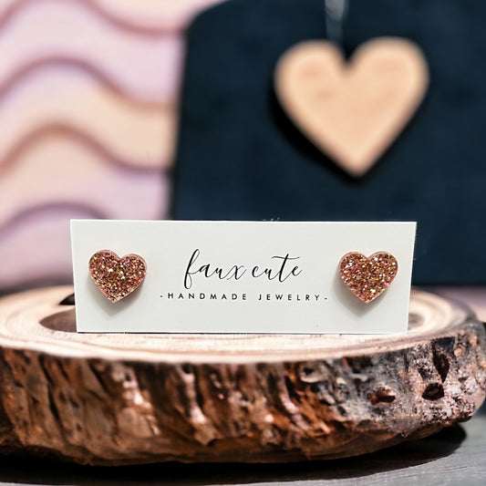 Rose Gold Glitter Hearts