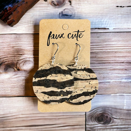 Zebra Cork Earrings