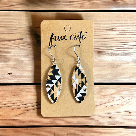 Mini Aztec Cork Earrings