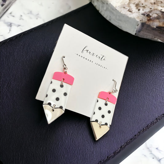 Polka Dot Pencil Earrings Pre-Order