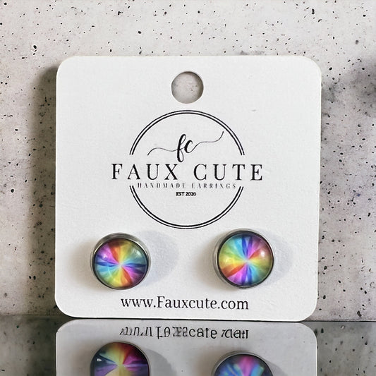 Rainbow Tye Dye Studs