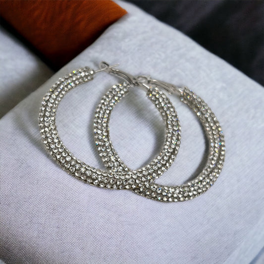 Crystal Rhinestone Hoops