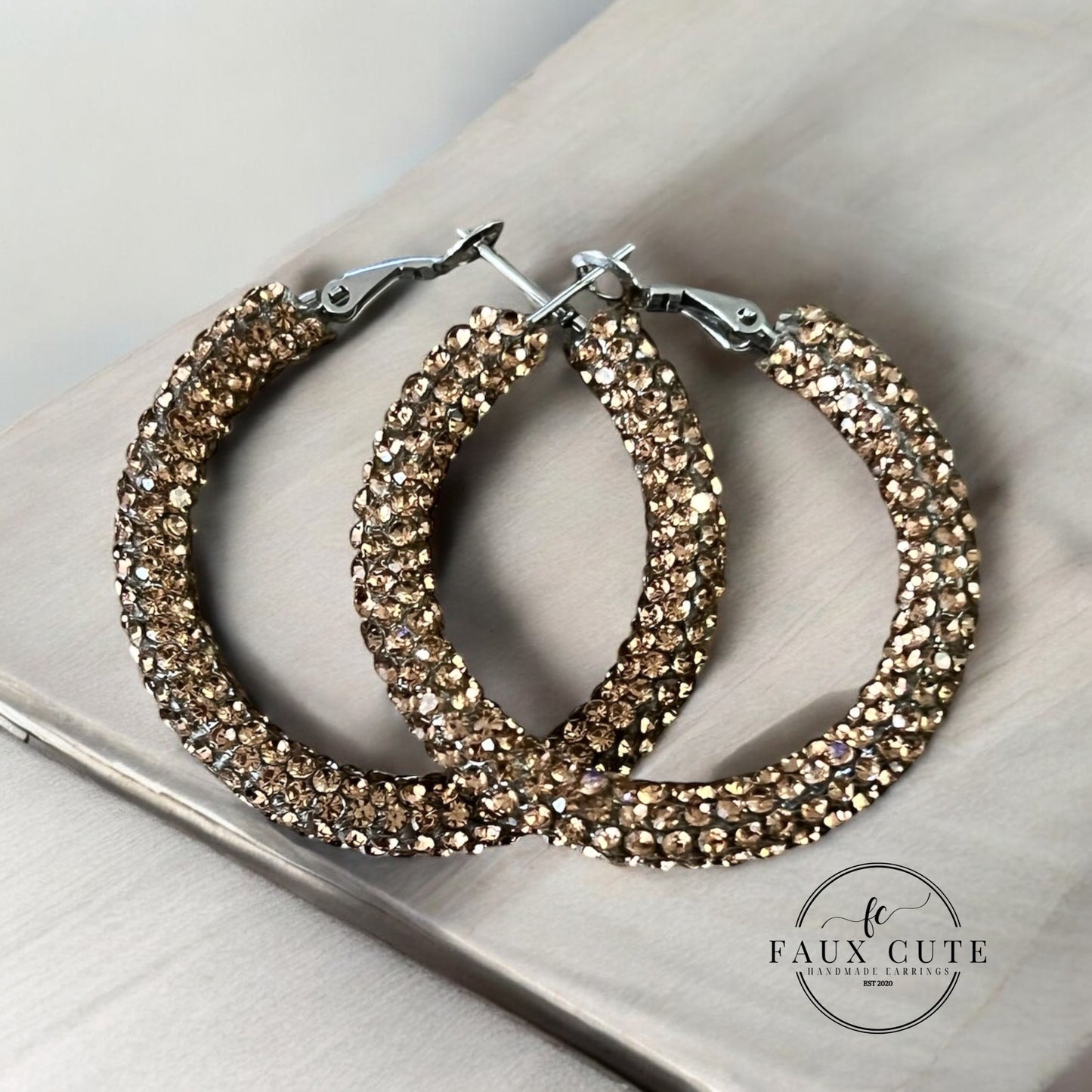 Topaz Crystal Hoops