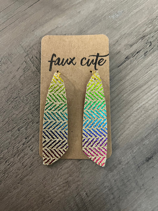 Rainbow Glitter Earrings