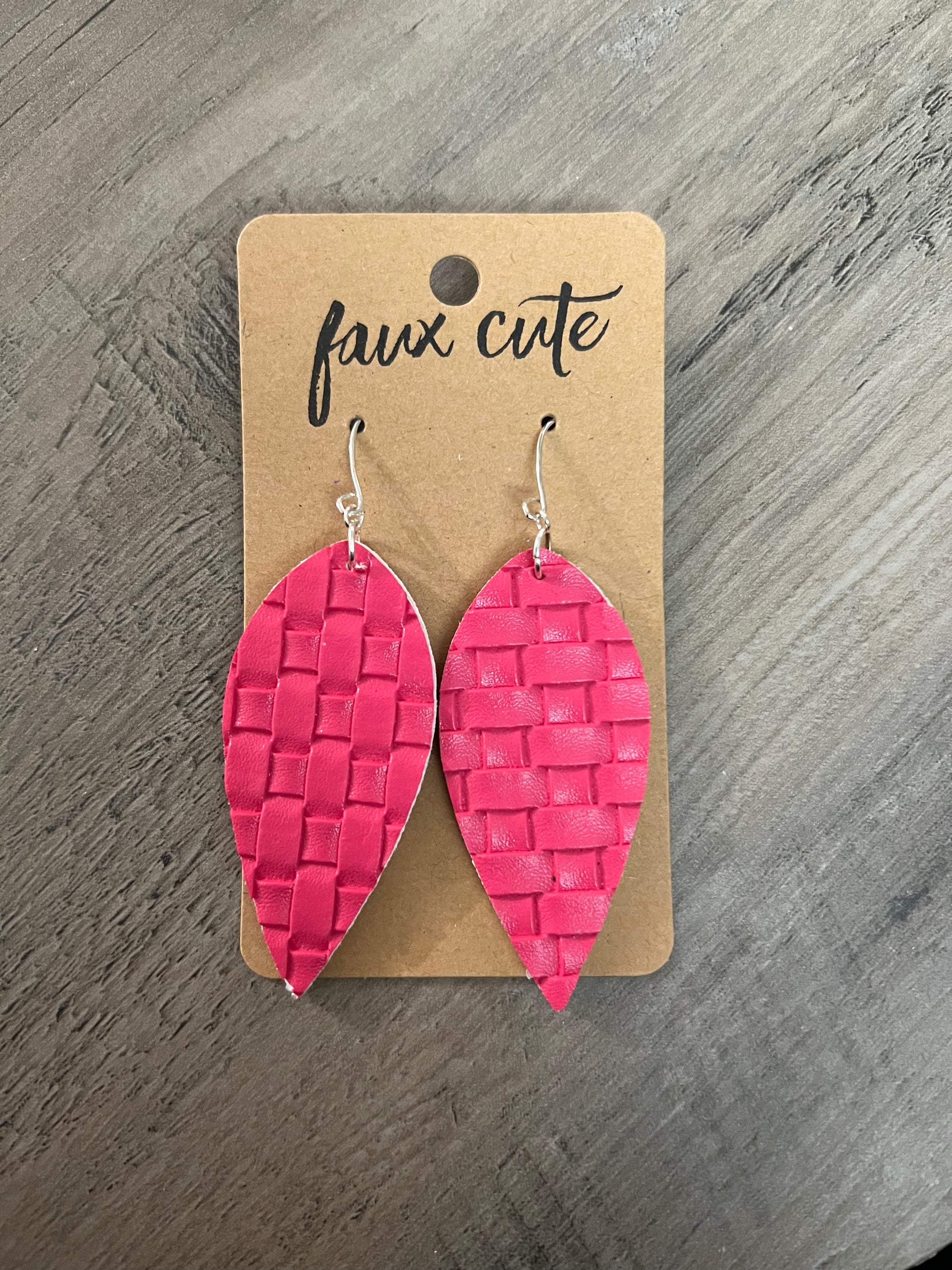 Cute faux leather online earrings