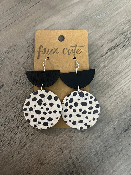 Black & White Cork Earrings