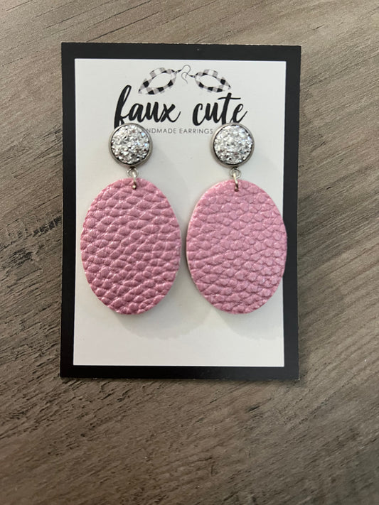 Pebbled Pink Earrings
