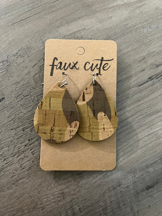 Camo cork earrings