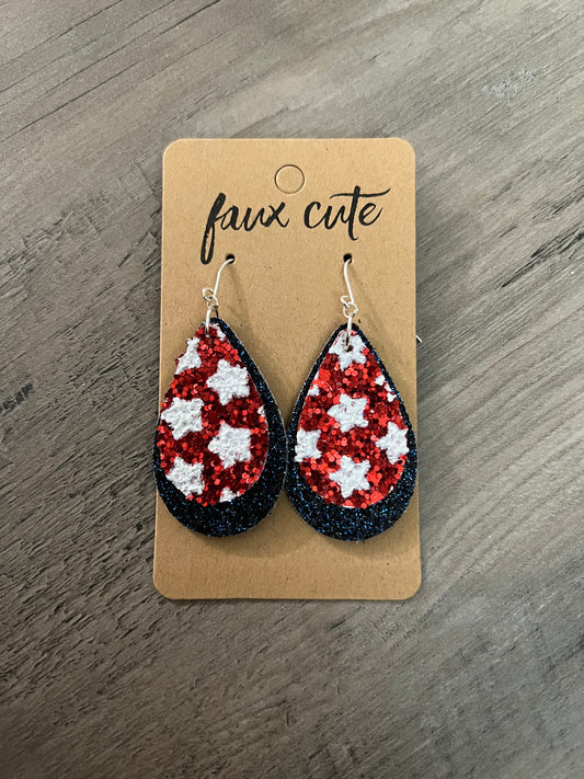 Patriotic layered earrings