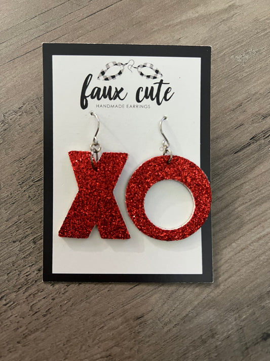 XO glitter earrings