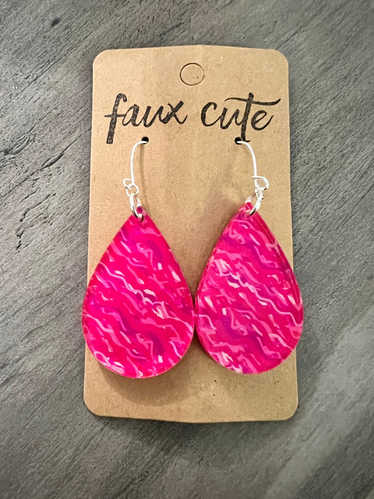 Pink Waves Acrylic Earrings