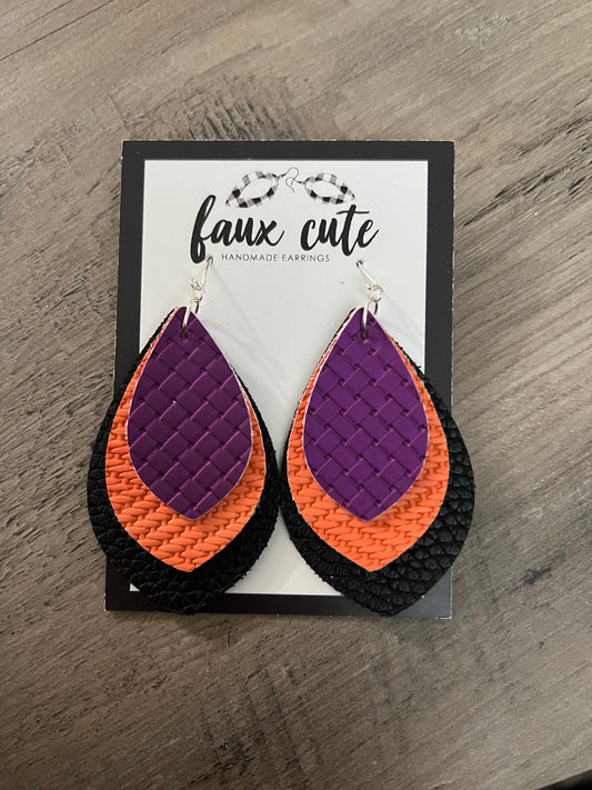 Black, Orange & Purple Teardrops