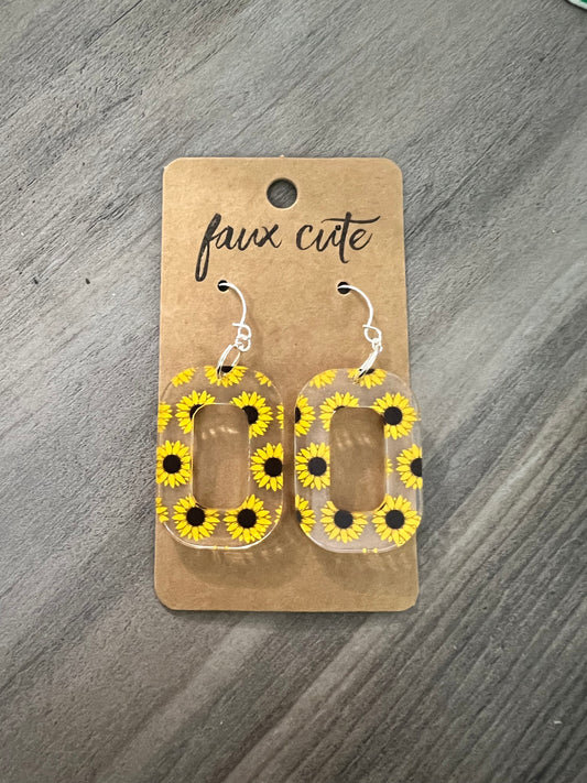 Sunflower cutout Acrylic Earrings