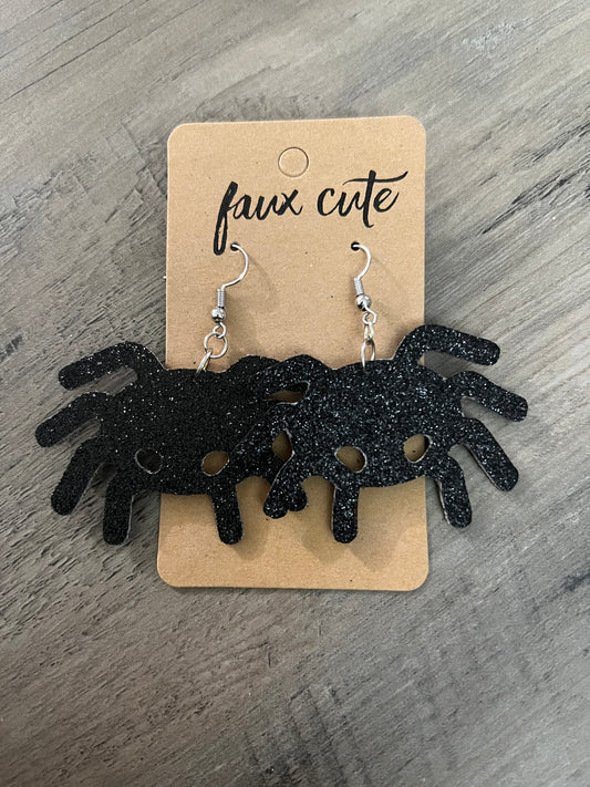 Glitter Spider earrings