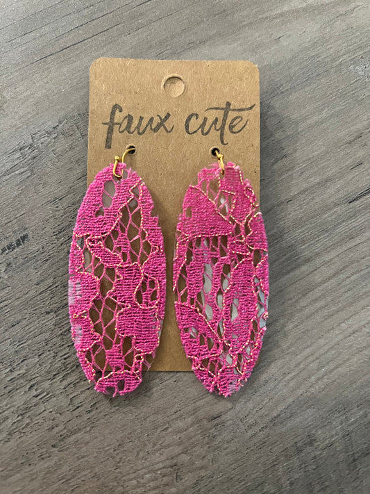 Pink & Golf lace jelly earrings